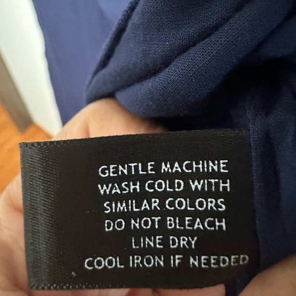 Boston Proper Navy Wide-Leg Trousers - Picture 4 of 11